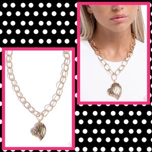 2/$10 Paparazzi Sweet Stripes - Gold and Black Necklace